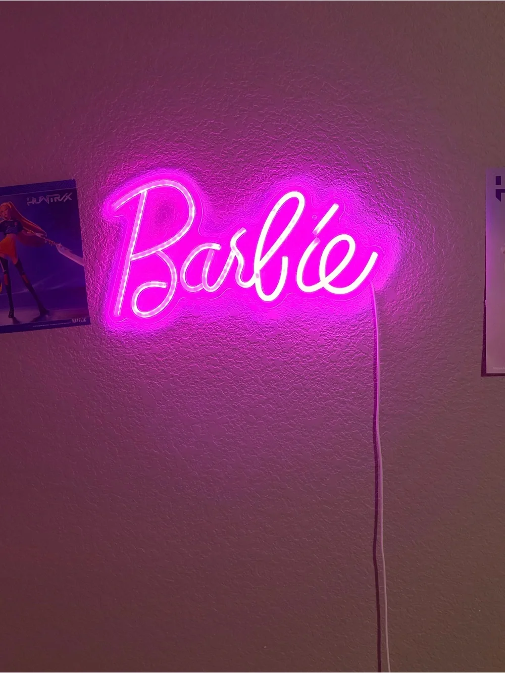 Barbie Neon Script Wall Sign - Hot Pink Glow